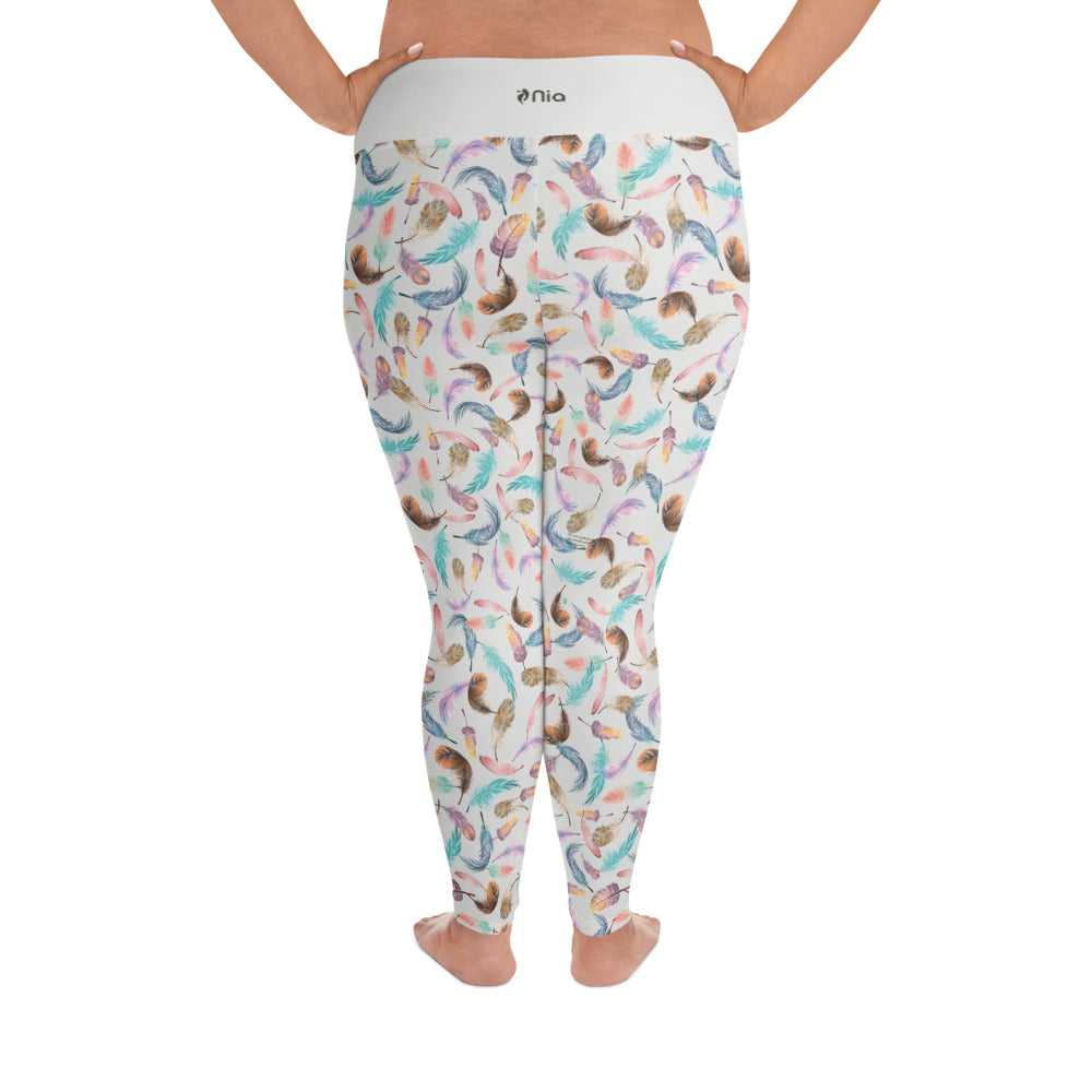 LEVITY Feather Plus Size Leggings