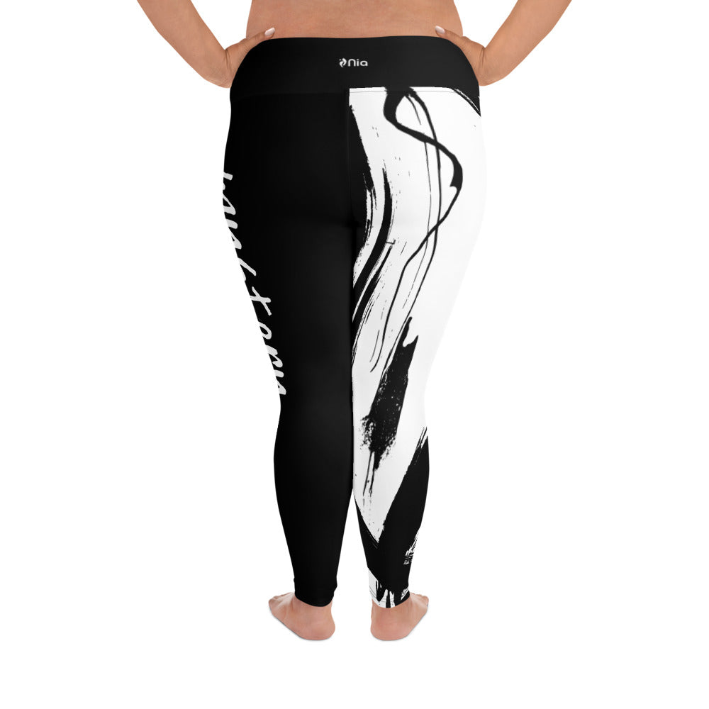 MYSTERY Black Split Plus Size Leggings