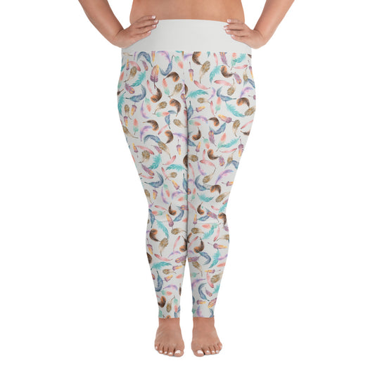 LEVITY Feather Plus Size Leggings