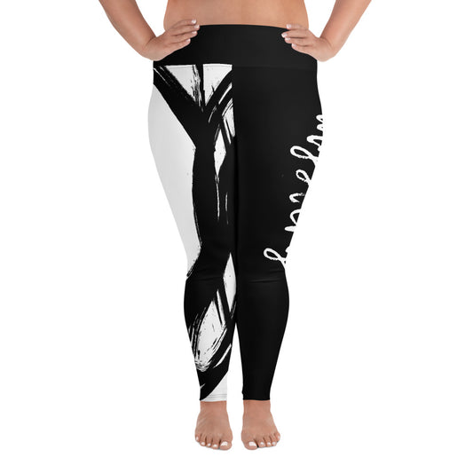 MYSTERY Black Split Plus Size Leggings