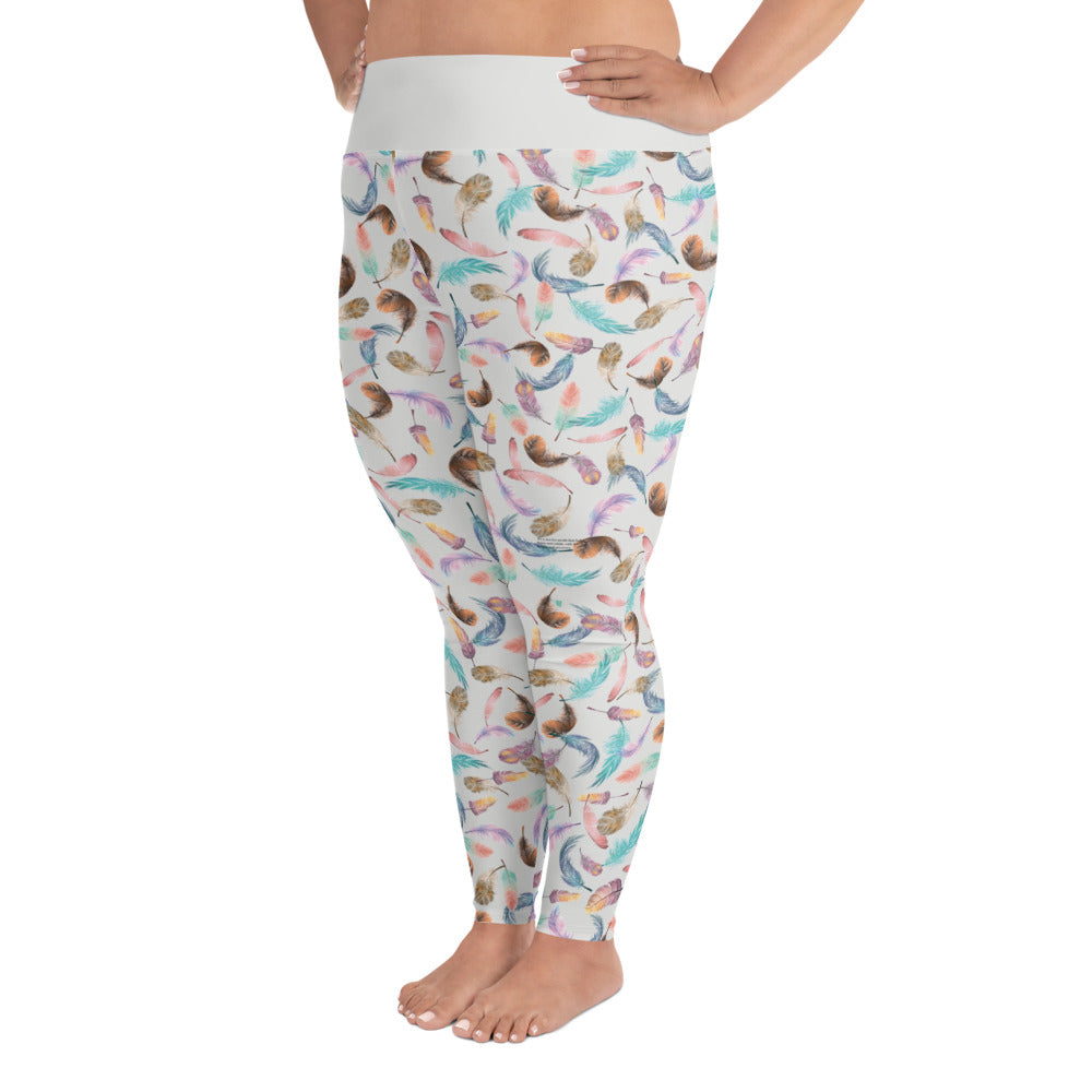 LEVITY Feather Plus Size Leggings