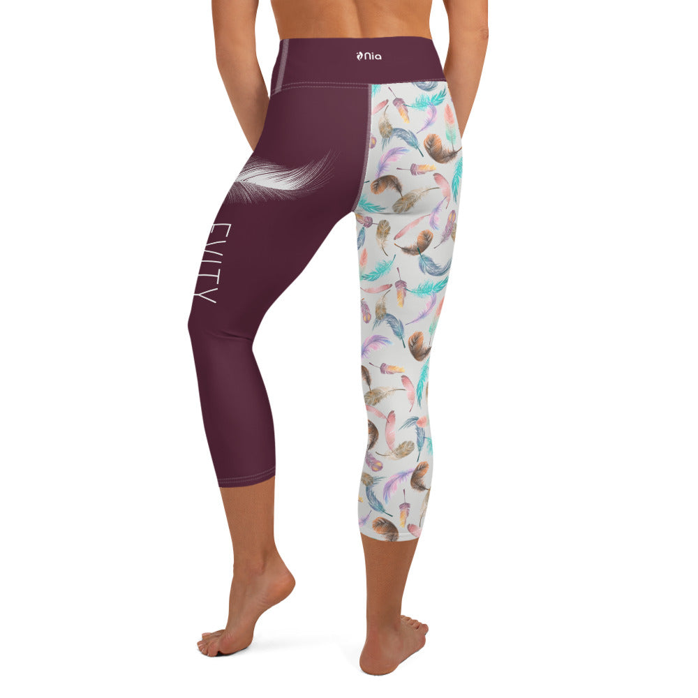 LEVITY Split Plum Capri Leggings