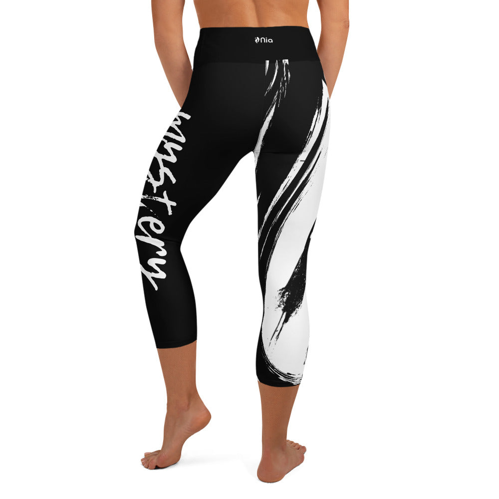 MYSTERY Black Split Capri Leggings