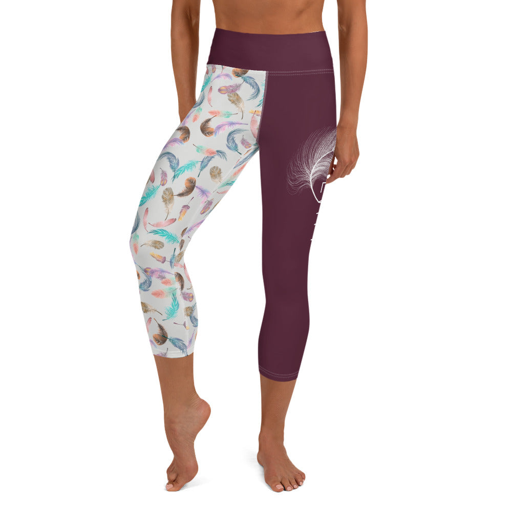 LEVITY Split Plum Capri Leggings