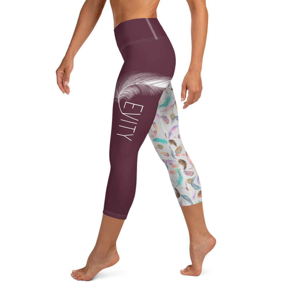 LEVITY Split Plum Capri Leggings