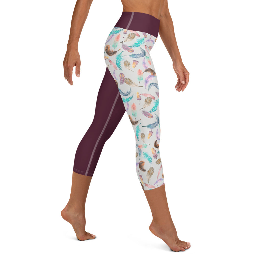 LEVITY Split Plum Capri Leggings