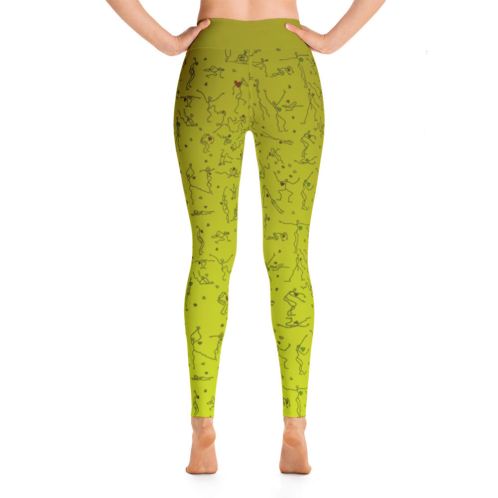 Leggings - "Debbie's Dancers" Original Art - Yellow Ombre