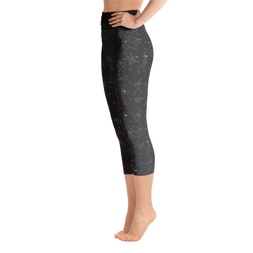 Capri Leggings - "Debbie's Dancers" Original Art - Grey Ombre