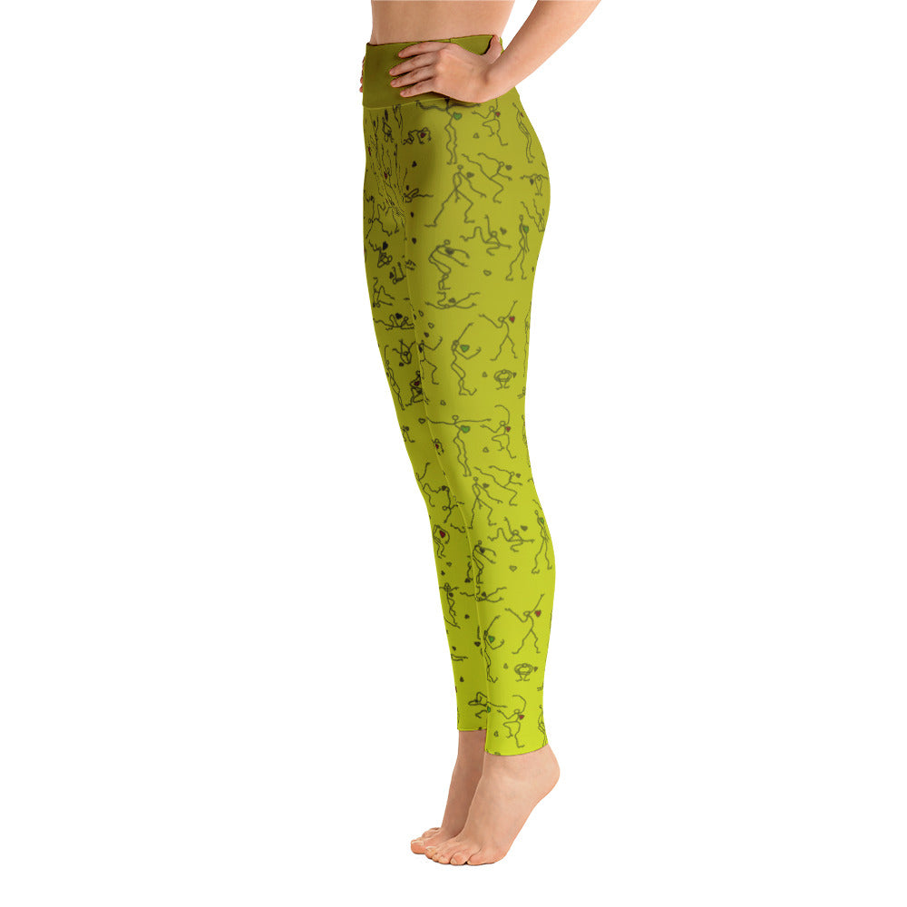 Leggings - "Debbie's Dancers" Original Art - Yellow Ombre