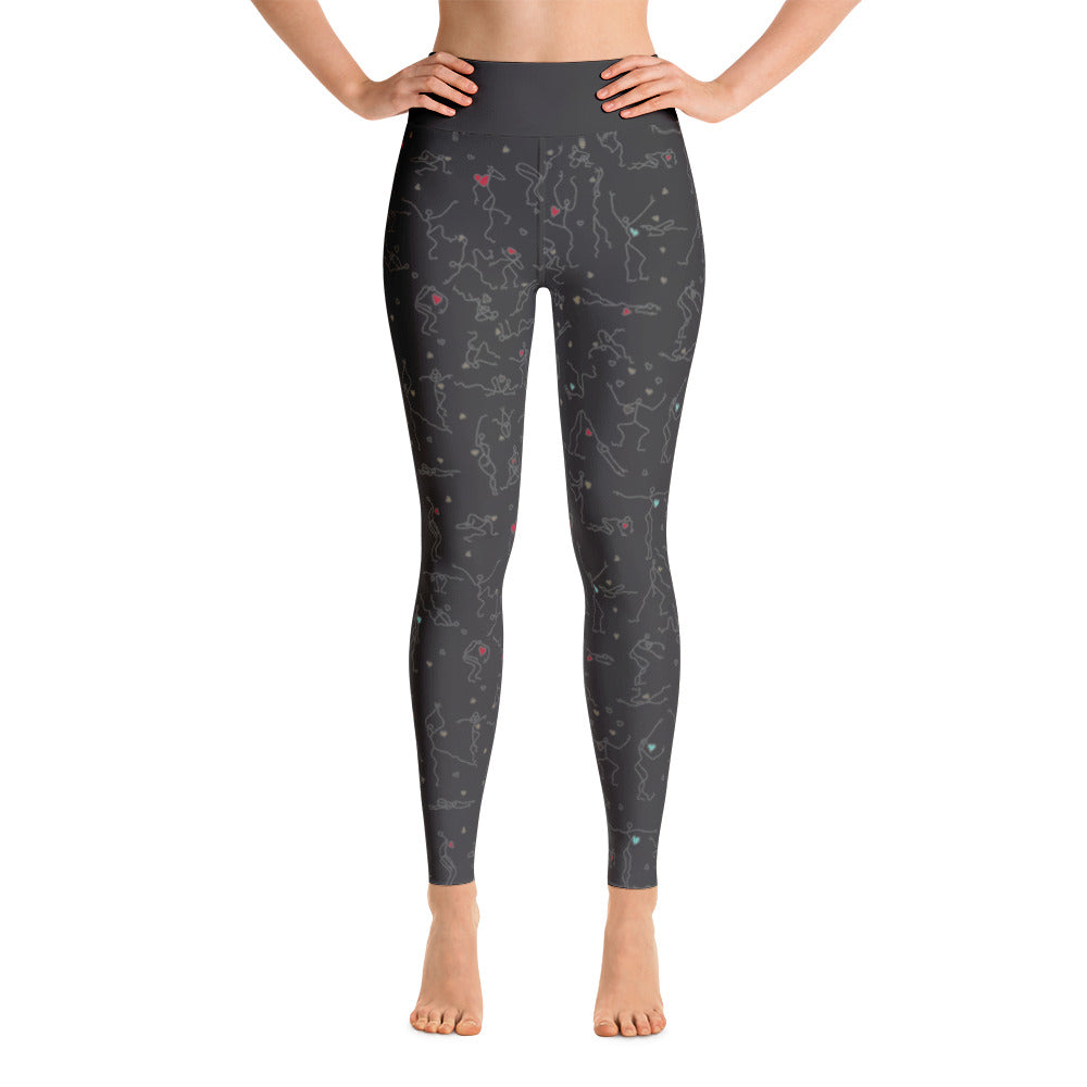 Leggings - "Debbie's Dancers" Original Art - Grey Ombre