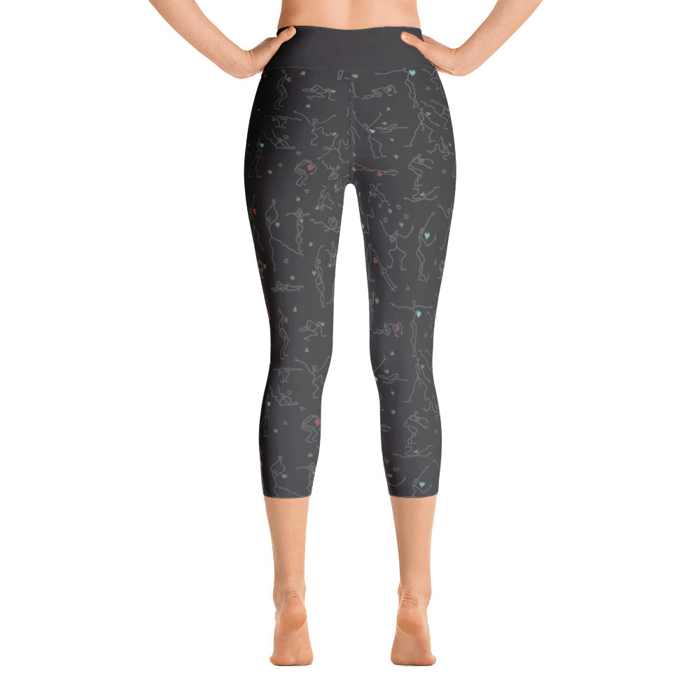 Capri Leggings - "Debbie's Dancers" Original Art - Grey Ombre