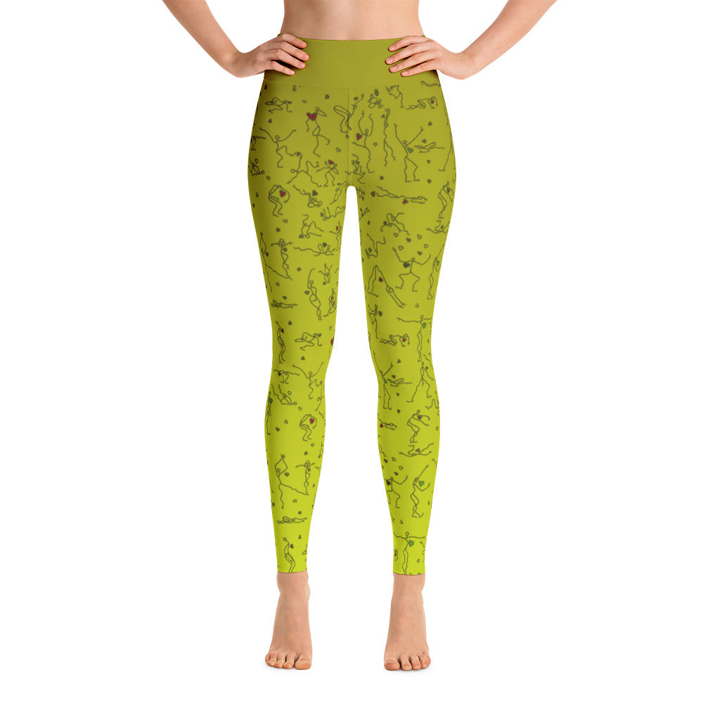 Leggings - "Debbie's Dancers" Original Art - Yellow Ombre