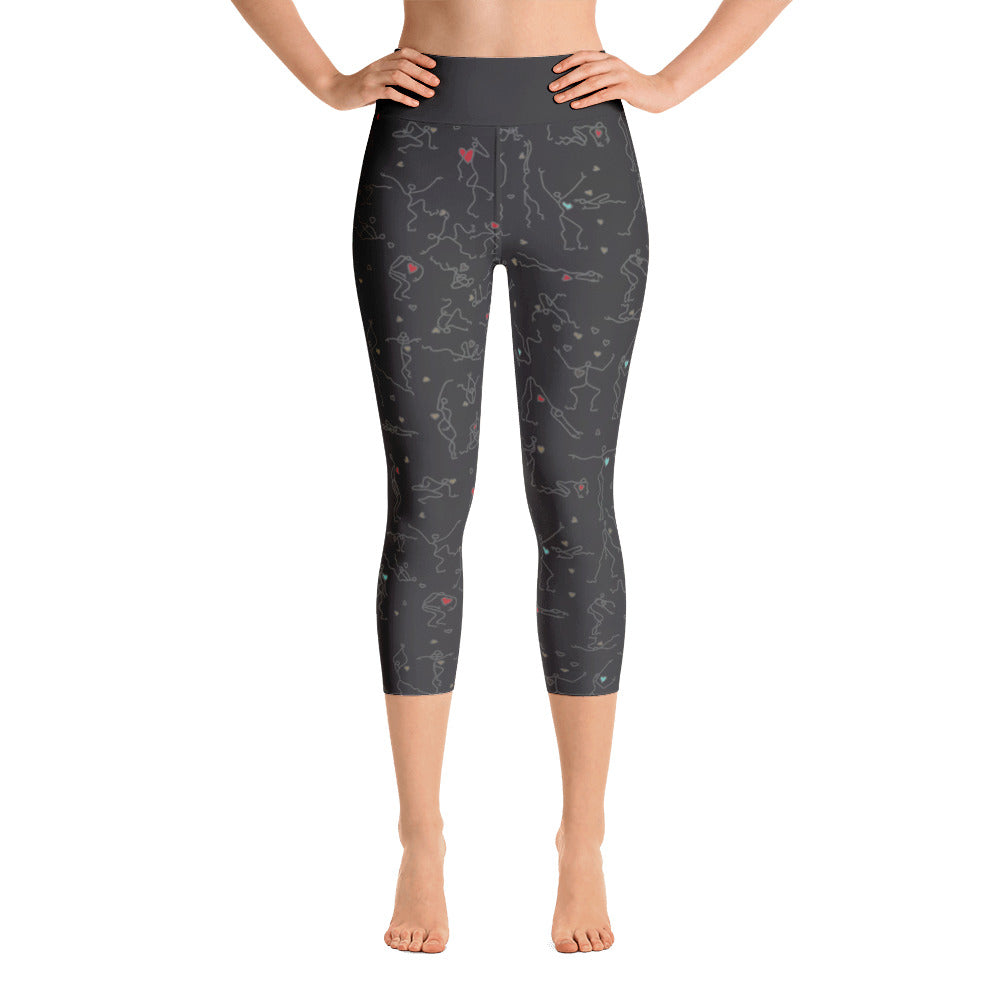 Capri Leggings - "Debbie's Dancers" Original Art - Grey Ombre