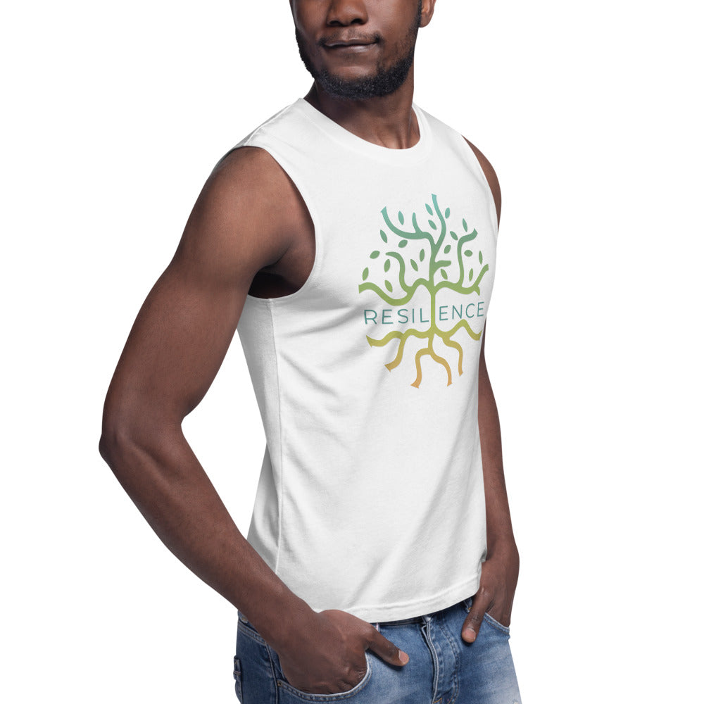 RESILIENCE White Unisex Muscle Tank