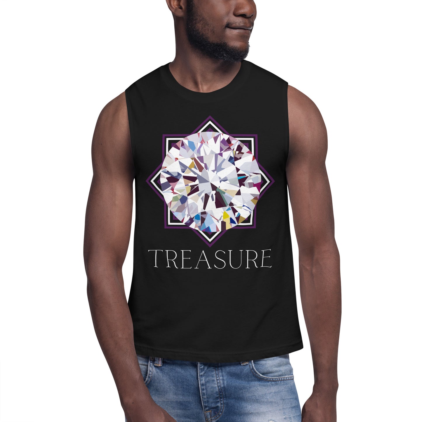 TREASURE Unisex Black Muscle Shirt