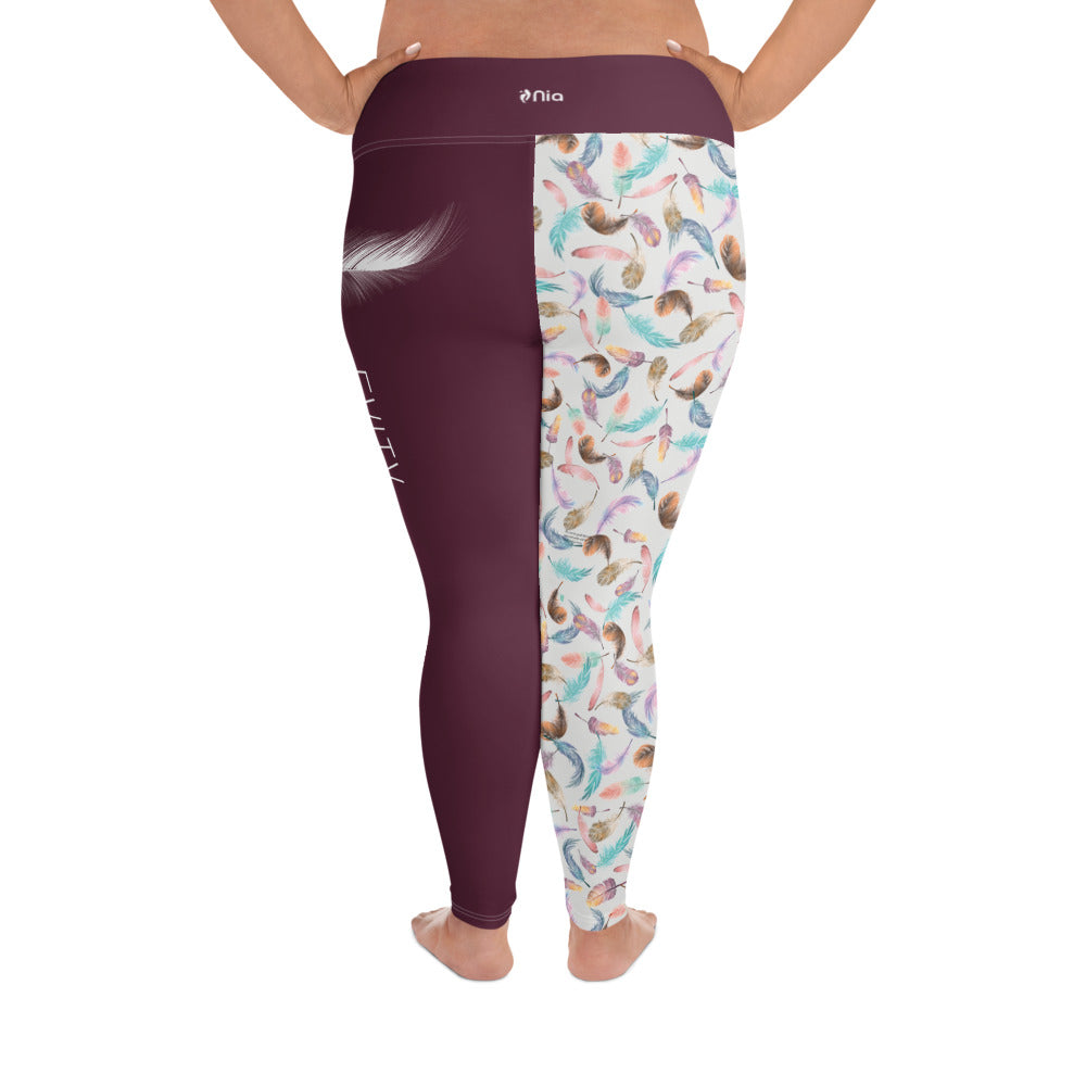 LEVITY Spit Plum Plus Size Leggings