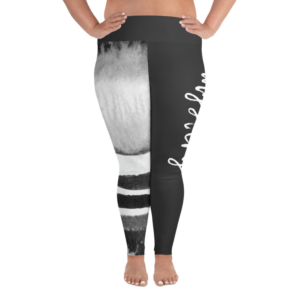 MYSTERY Light Grey Split Plus Size Leggings