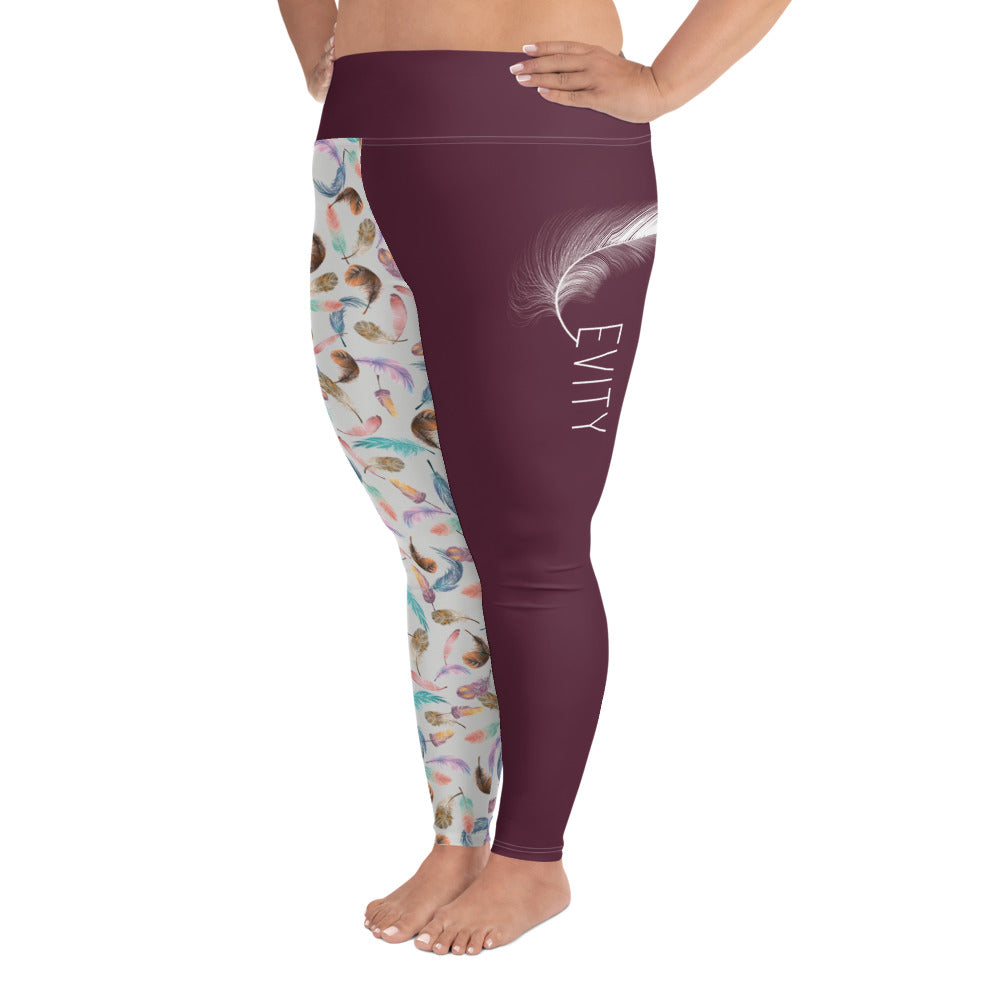 LEVITY Spit Plum Plus Size Leggings