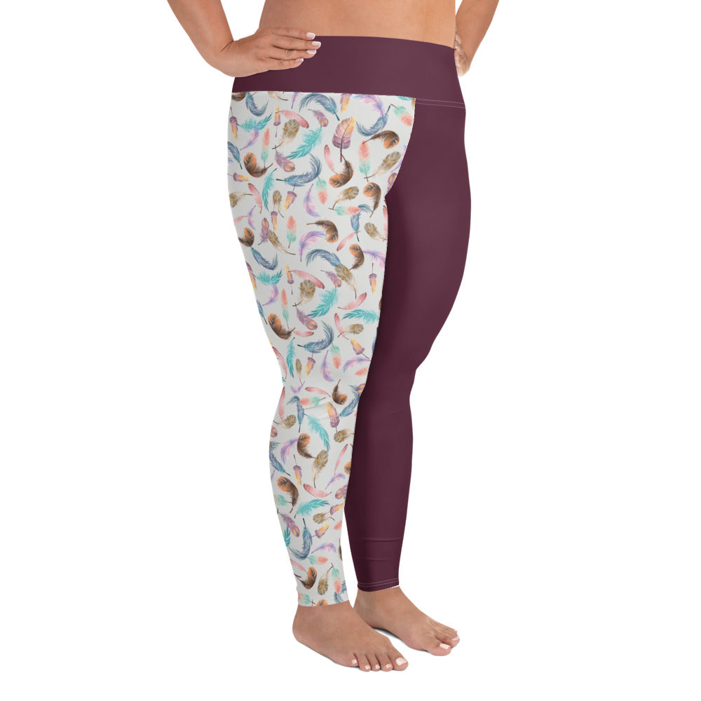 LEVITY Spit Plum Plus Size Leggings