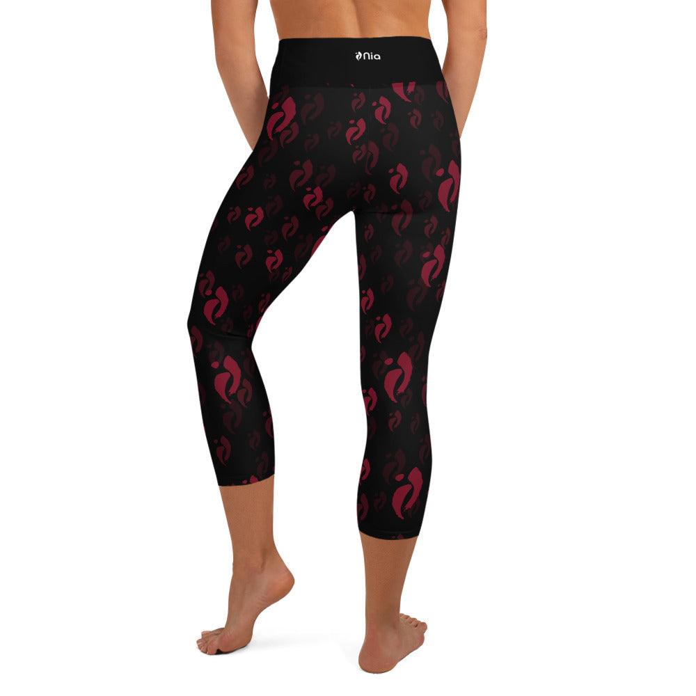 Capris - Nia Swish Reds on Black