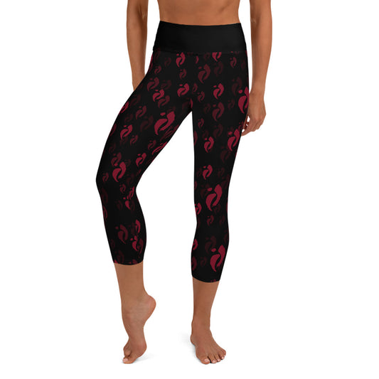 Capris - Nia Swish Reds on Black