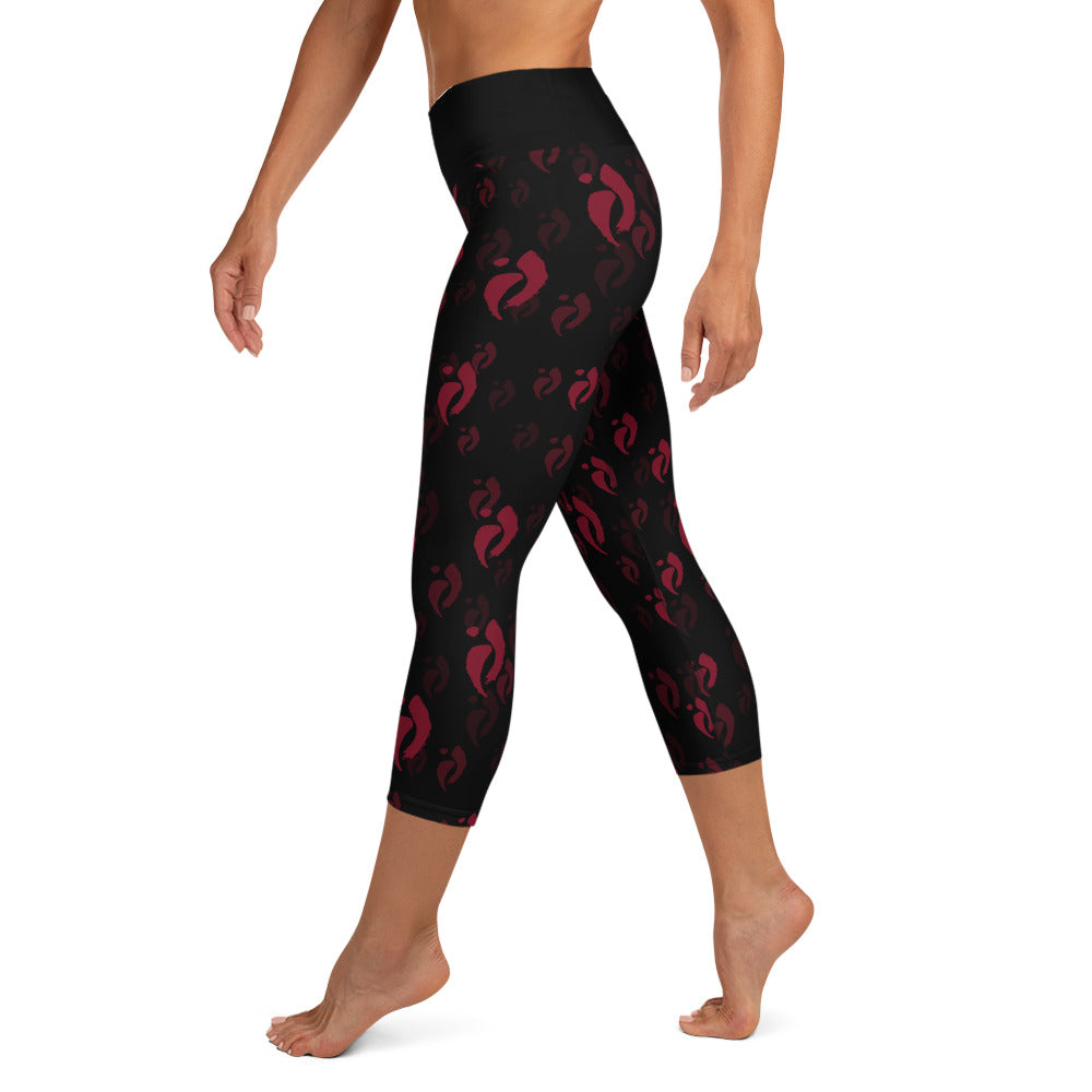 Capris - Nia Swish Reds on Black