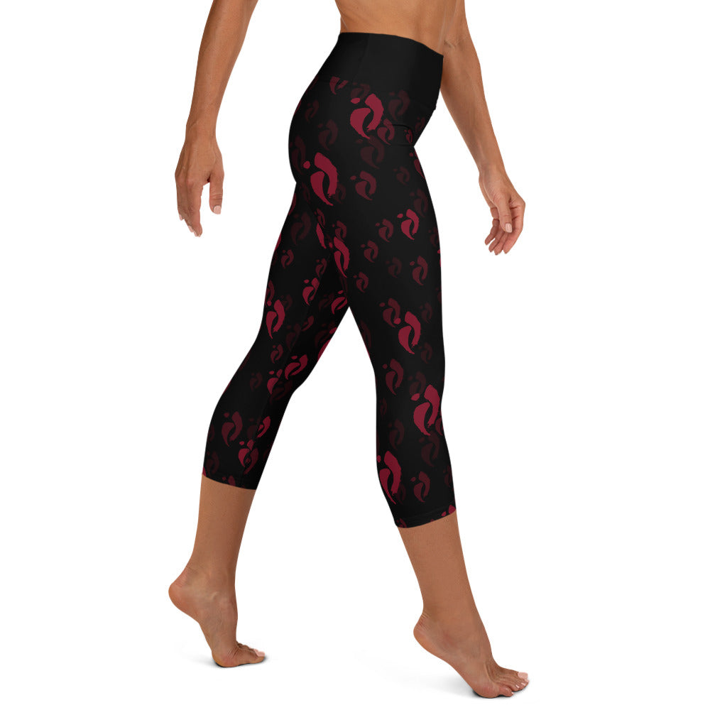 Capris - Nia Swish Reds on Black