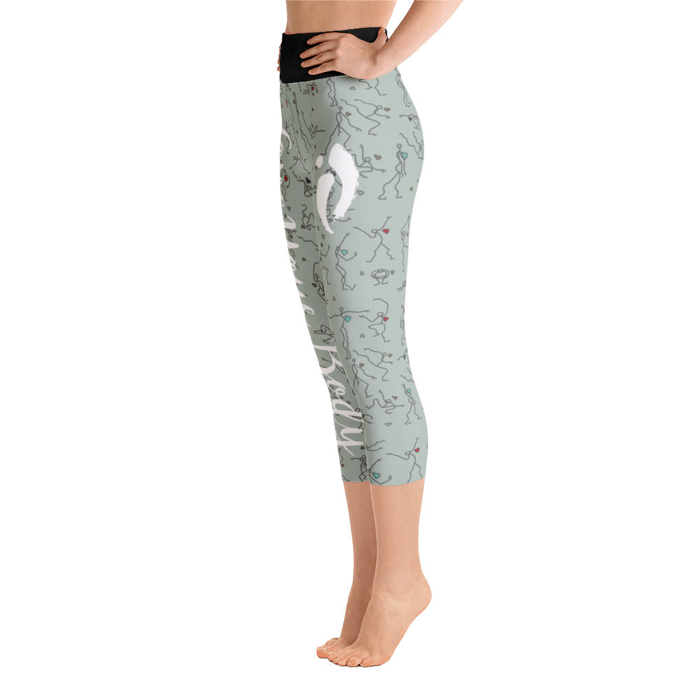 Capri Leggings - "Debbie's Dancers" Original Art - Grey