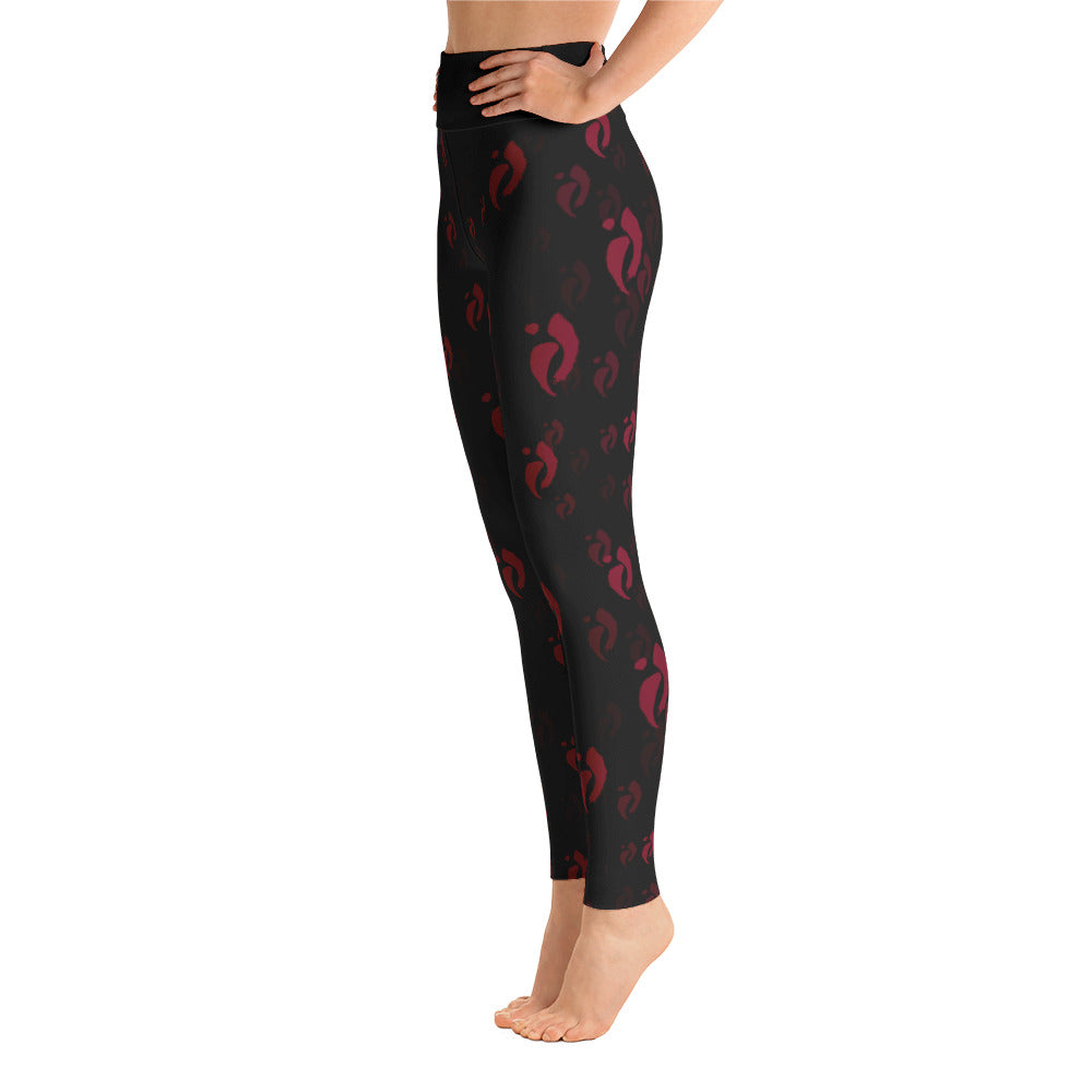 Leggings - Nia Swish Reds on Black