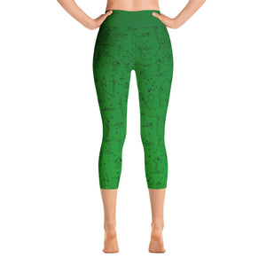 Capri Leggings - "Debbie's Dancers" Original Art - Green Ombre