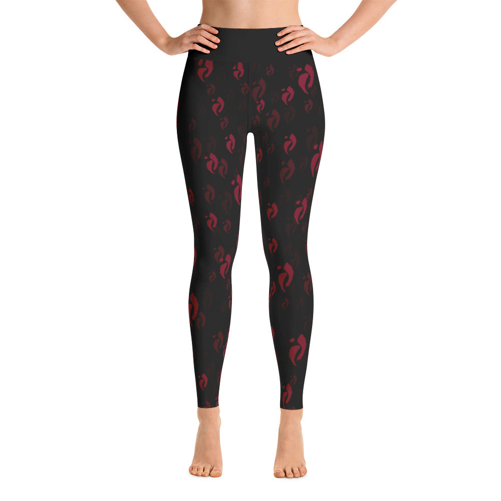 Leggings - Nia Swish Reds on Black