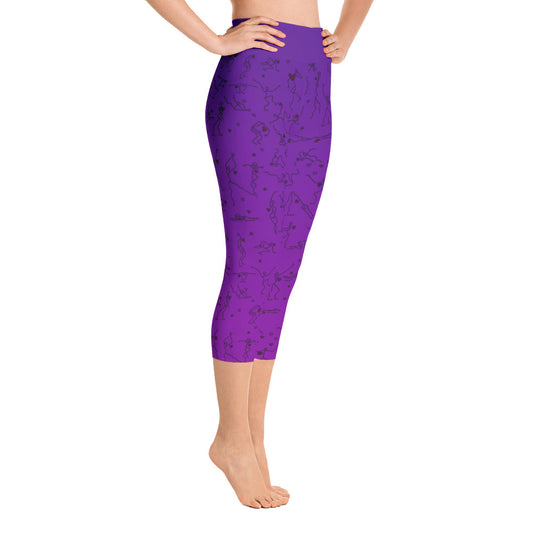 Capri Leggings - "Debbie's Dancers" Original Art - Purple Ombre