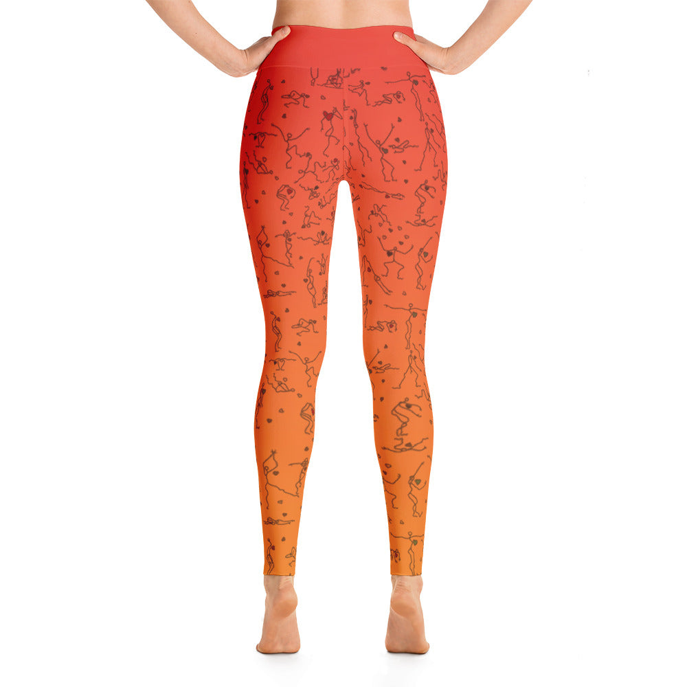 Leggings - "Debbie's Dancers" Original Art - Orange Ombre