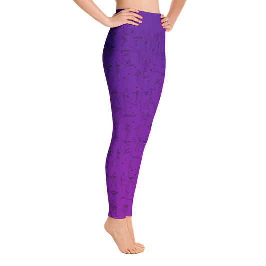 Leggings - "Debbie's Dancers" Original Art - Purple Ombre