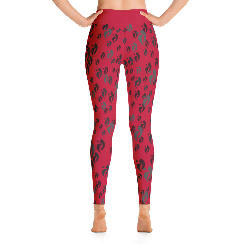 Leggings - Nia Swish Blacks on Red