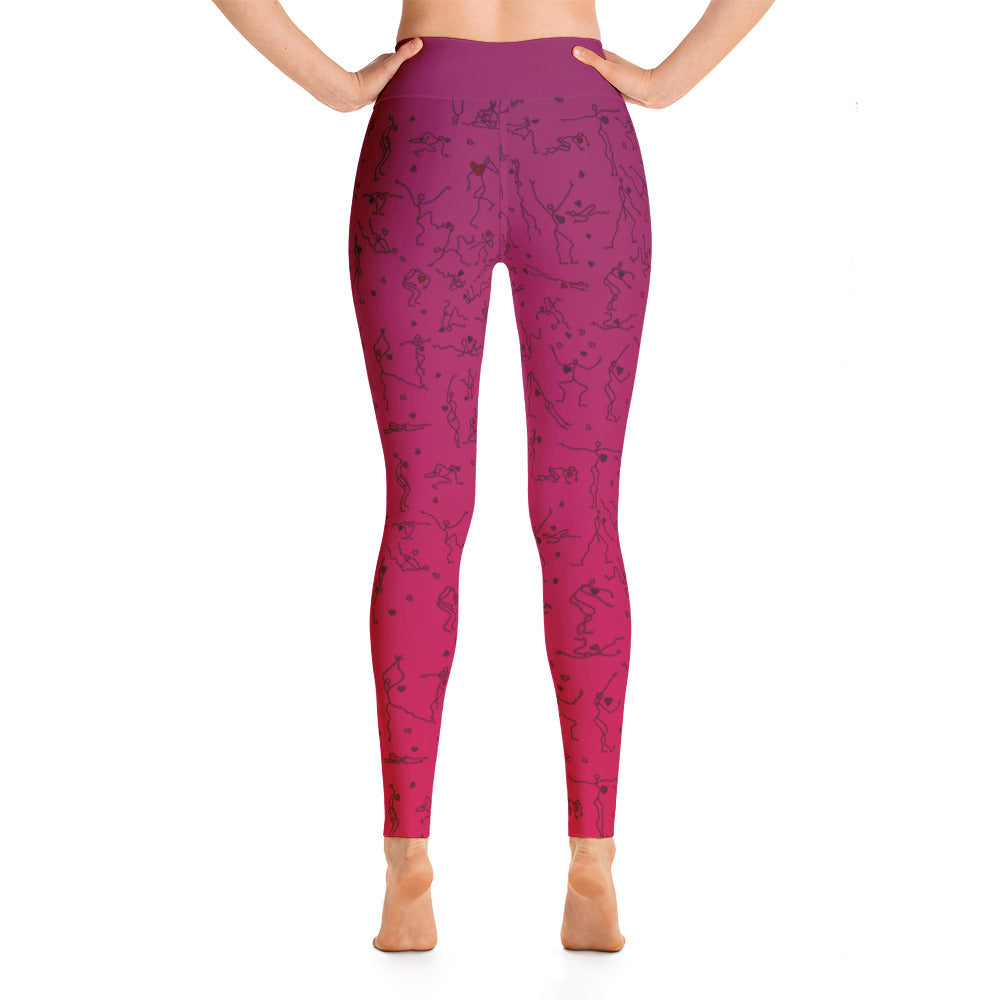 Leggings - "Debbie's Dancers" Original Art - Red Ombre