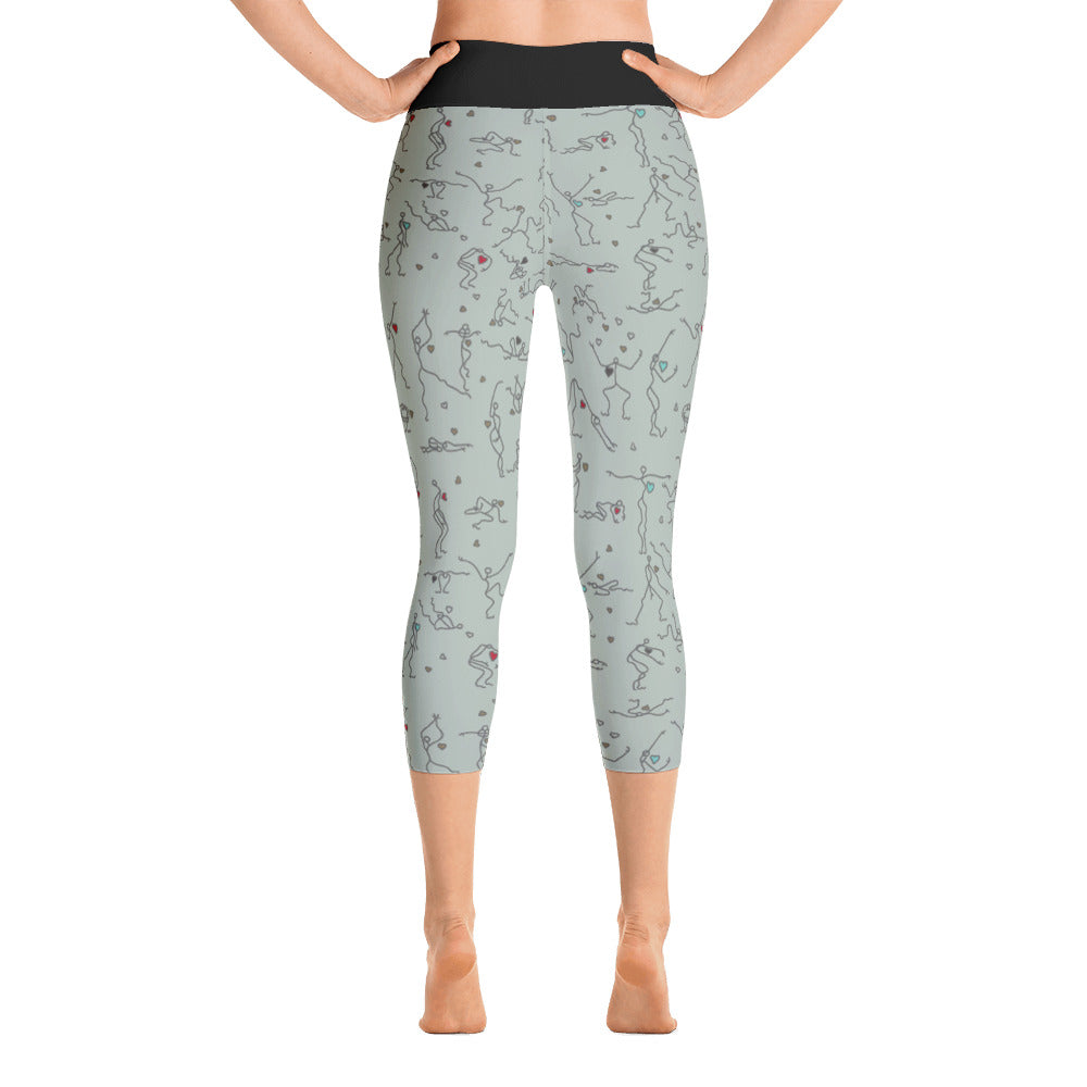 Capri Leggings - "Debbie's Dancers" Original Art - Grey