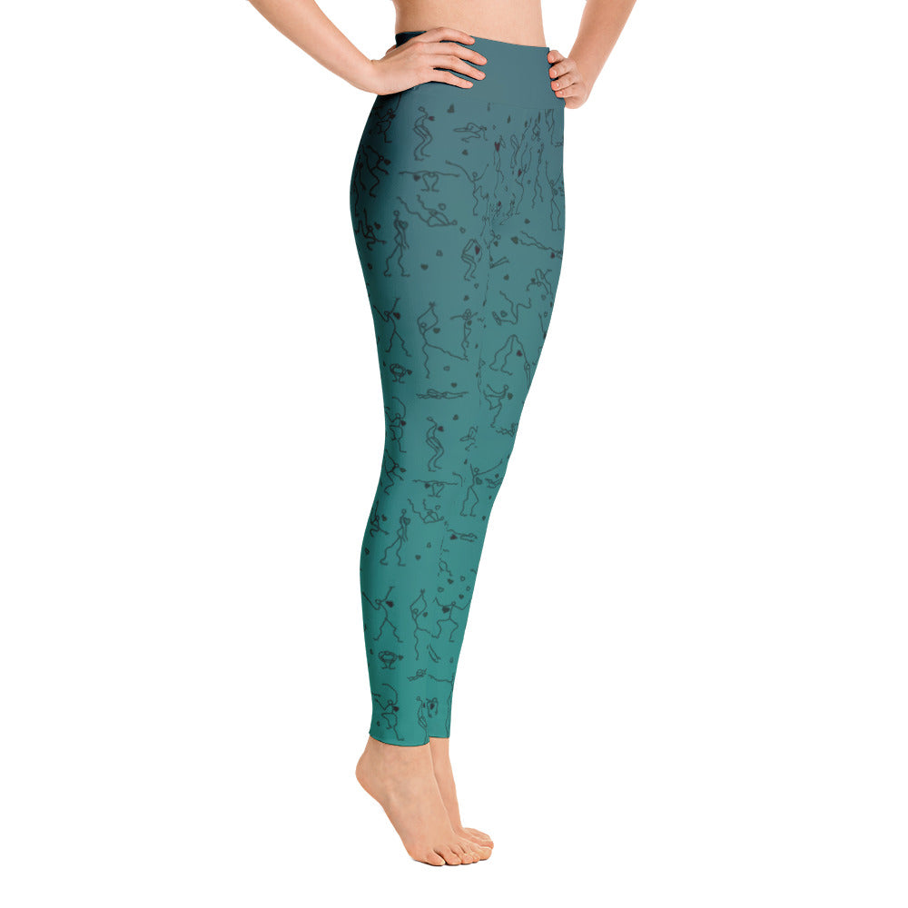 Leggings - "Debbie's Dancers" Original Art - Blue-Green Ombre