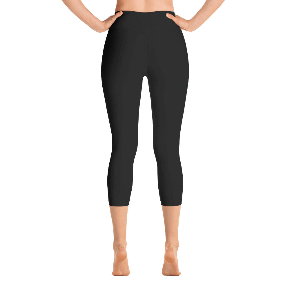 Women's Capri Leggings Workout Tights Black White High Waist Tummy