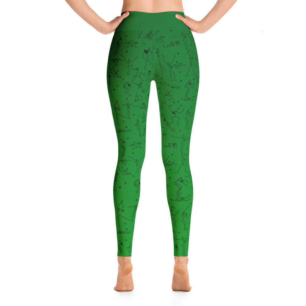 Leggings - "Debbie's Dancers" Original Art - Green Ombre