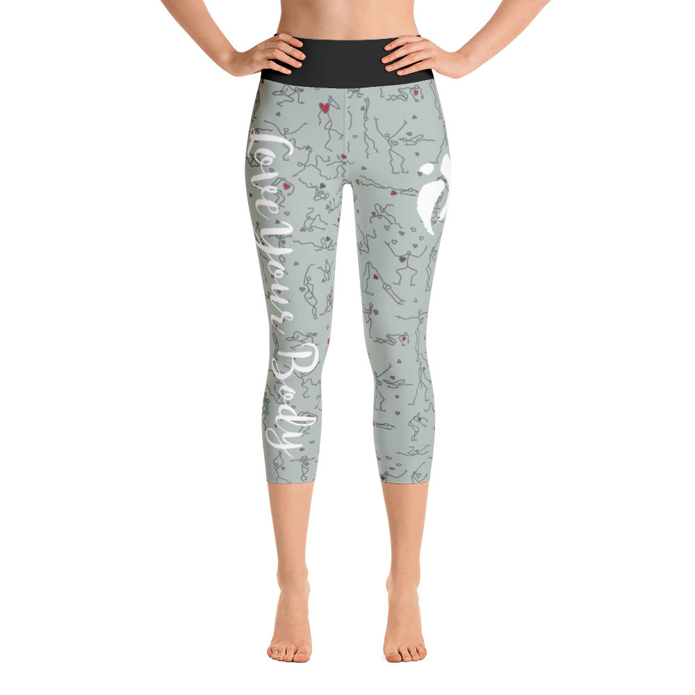 Capri Leggings - "Debbie's Dancers" Original Art - Grey