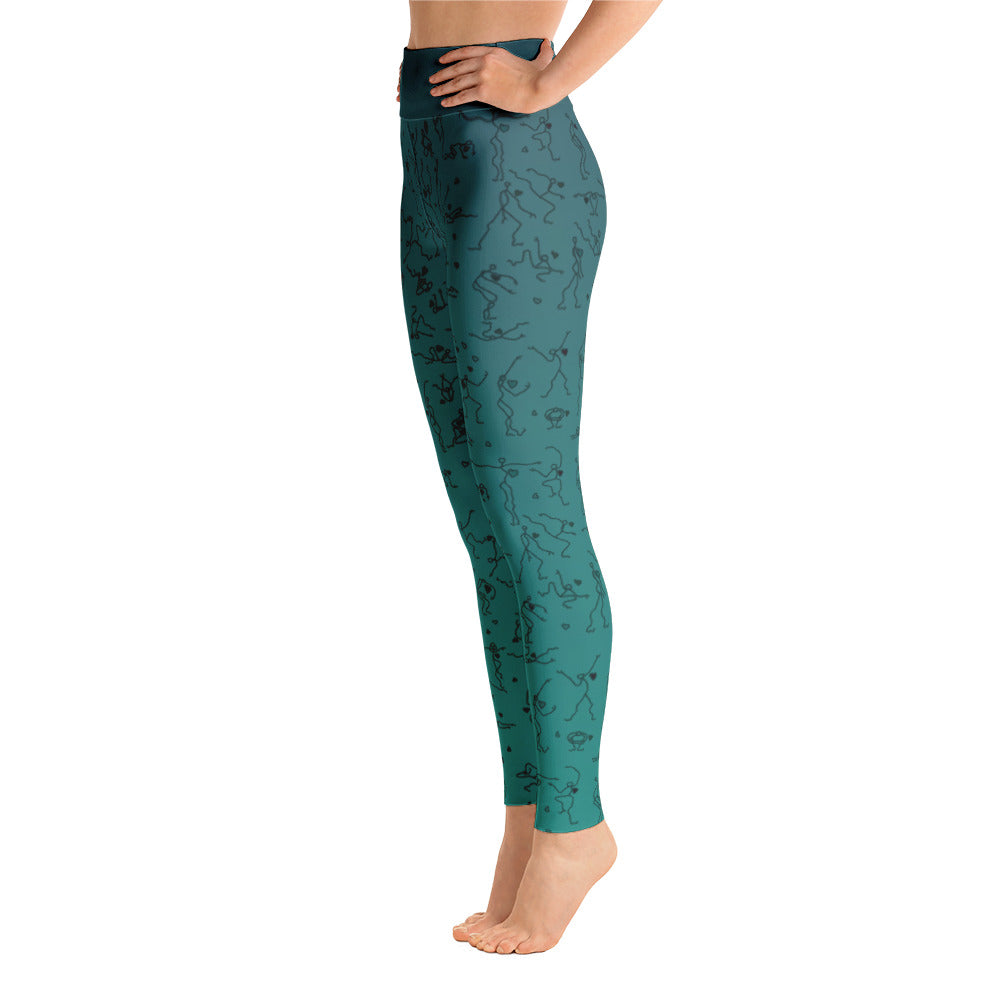 Leggings - "Debbie's Dancers" Original Art - Blue-Green Ombre