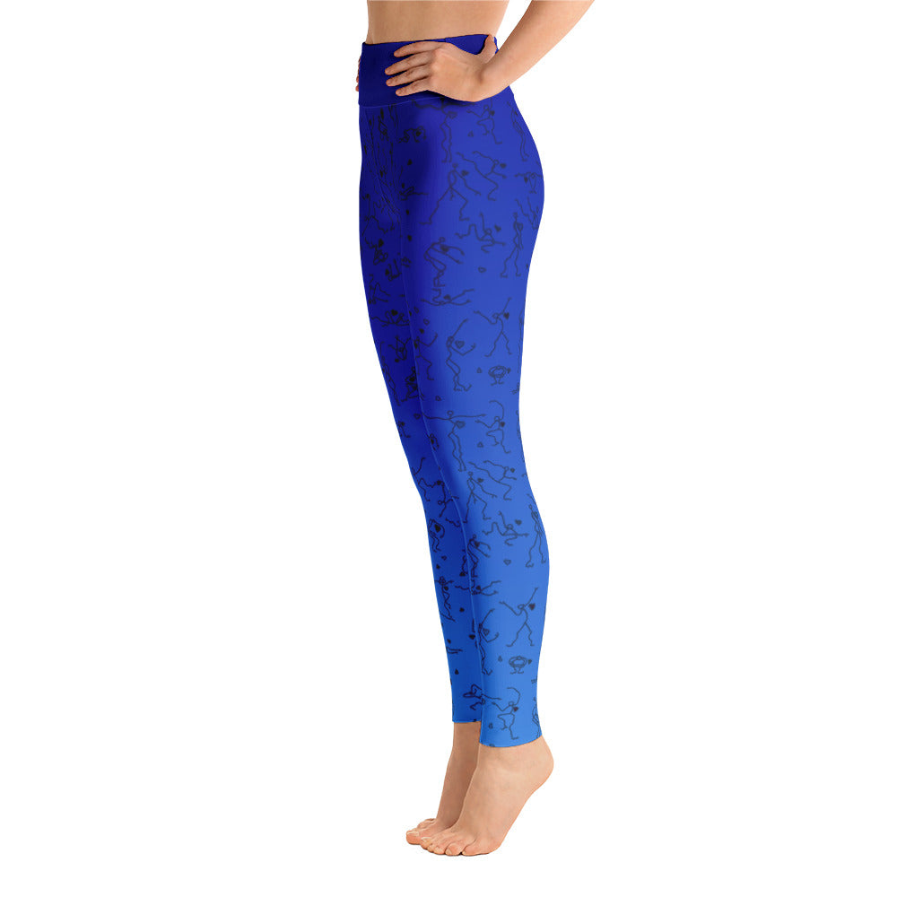 Leggings - "Debbie's Dancers" Original Art - Blue Ombre