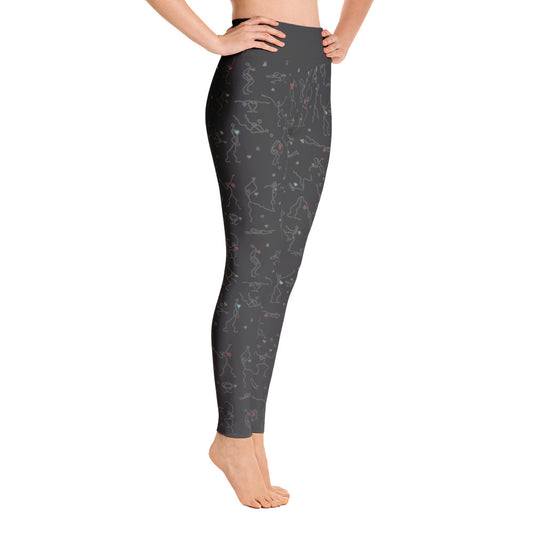 Leggings - "Debbie's Dancers" Original Art - Grey Ombre