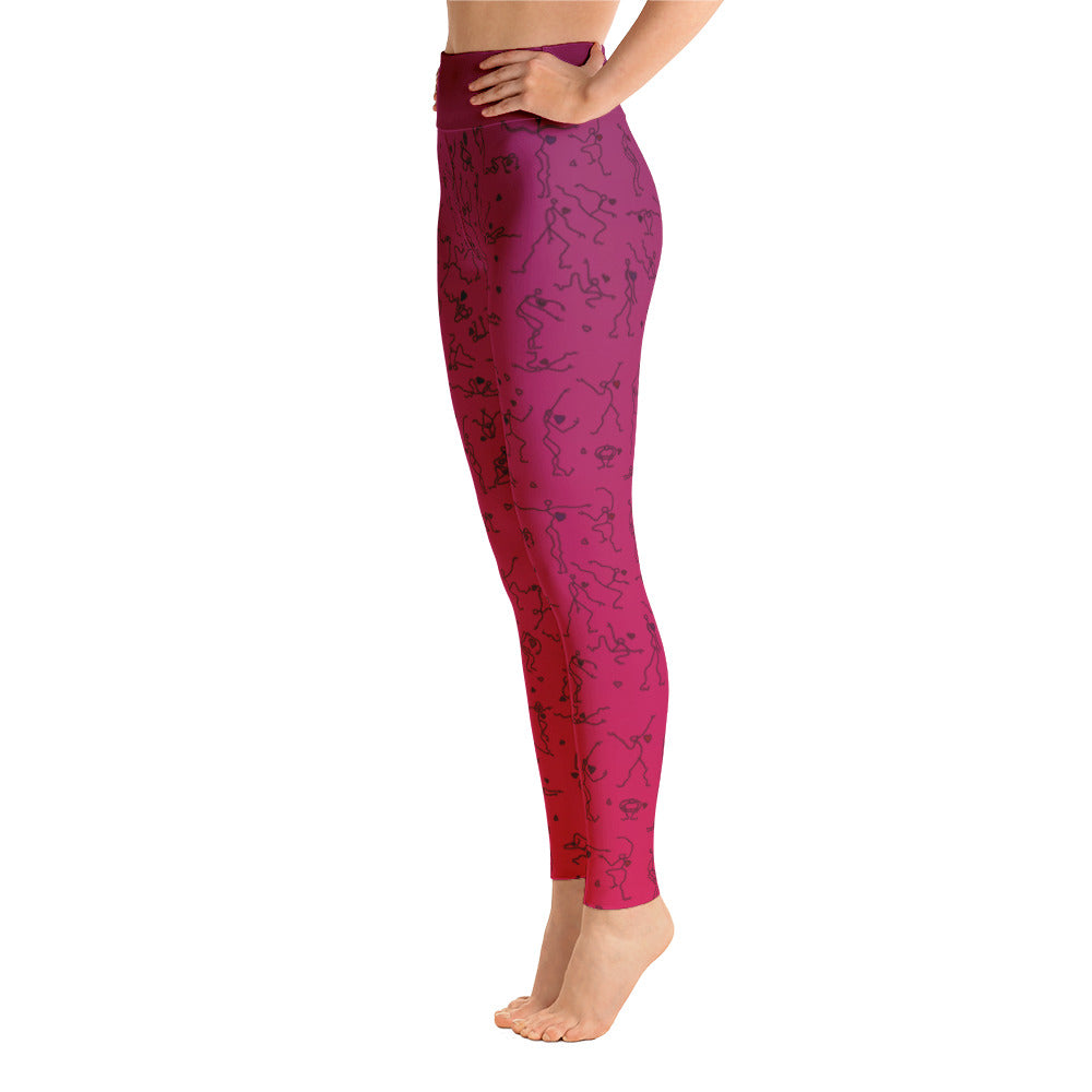 Leggings - "Debbie's Dancers" Original Art - Red Ombre