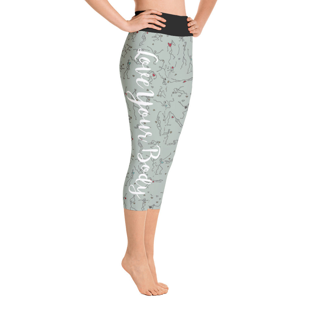 Capri Leggings - "Debbie's Dancers" Original Art - Grey