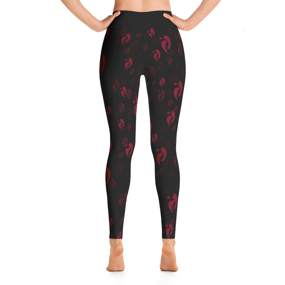 Leggings - Nia Swish Reds on Black