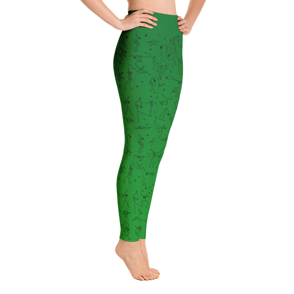 Leggings - "Debbie's Dancers" Original Art - Green Ombre