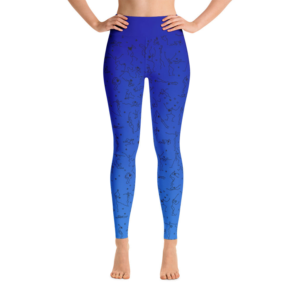 Leggings - "Debbie's Dancers" Original Art - Blue Ombre