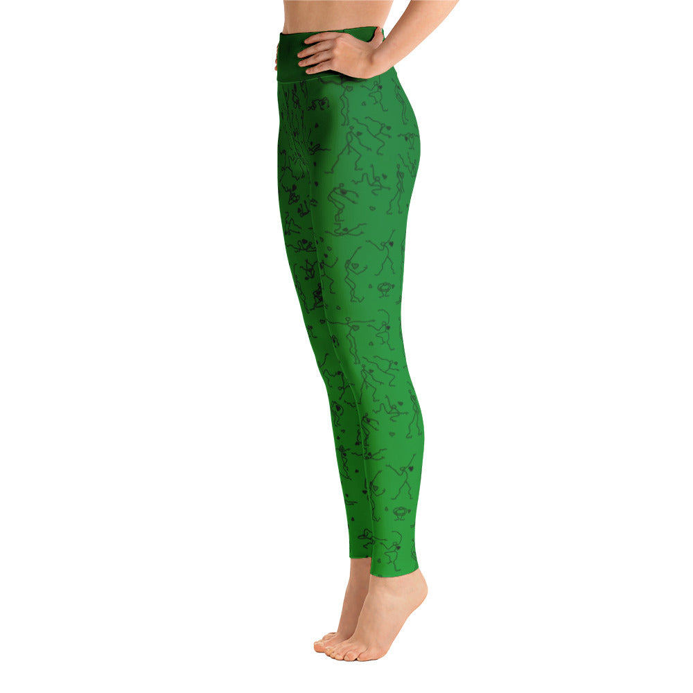 Leggings - "Debbie's Dancers" Original Art - Green Ombre